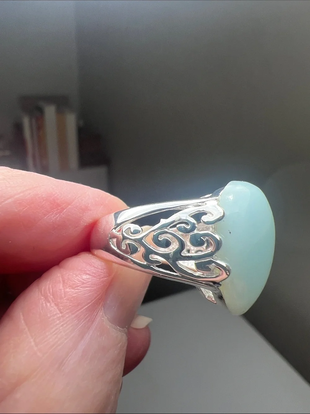 Teardrop Light Blue Gemstone 925 Sterling Silver - Heirloom Estate